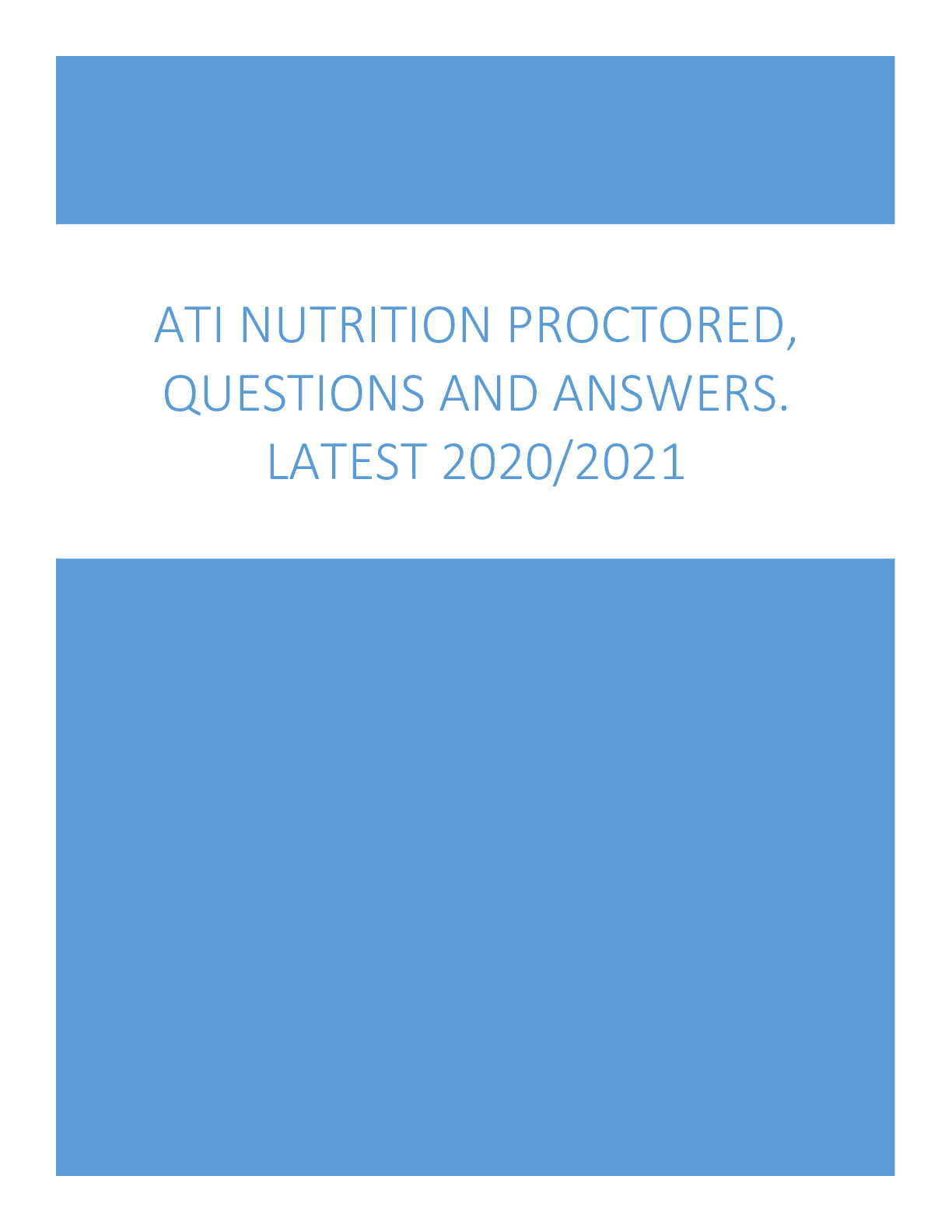 Preview image for Ati nutrition proctored questions and answers latest 2020/2021